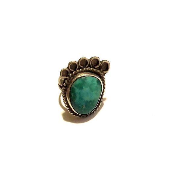 Jewelry - Vintage ring malachite sterling boho free jewelry